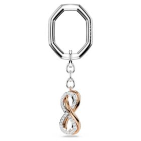 Key Ring Infinity, White, Mixed Metal Finish
