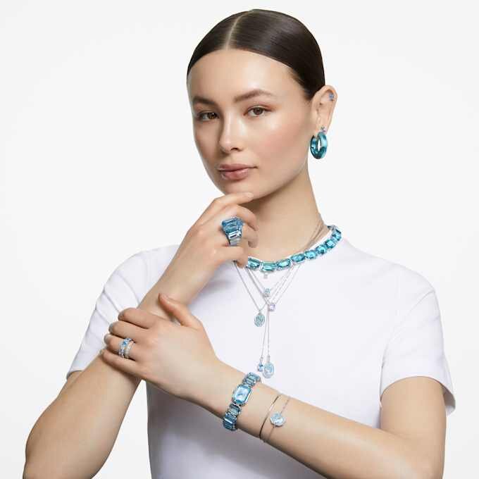 Watch Octagon Cut Bracelet, Blue, Stainless Steel Watch Octagon Cut Bracelet, Blue, Stainless Steel