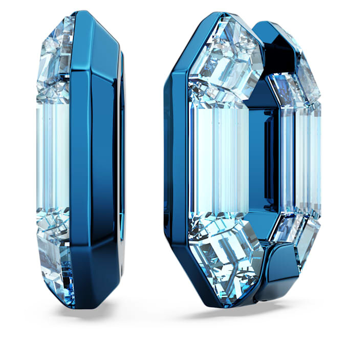 Lucent Hoop Earrings Octagon Shape, Small, Blue Lucent Hoop Earrings Octagon Shape, Small, Blue