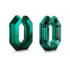 Lucent Hoop Earrings Octagon Shape, Small, Green