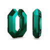 Lucent Hoop Earrings Octagon Shape, Small, Green