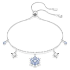Magic Bracelet Snowflake, Blue, Rhodium Plated