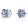 Magic Stud Earrings Snowflake, Blue, Rhodium Plated Magic Stud Earrings Snowflake, Blue, Rhodium Plated