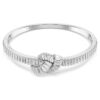 Matrix Bangle Baguette Cut, Knot, White, Rhodium Plated
