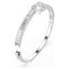 Matrix Bangle Baguette Cut, Knot, White, Rhodium Plated