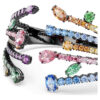 Matrix Bangle Mixed Cuts, Bouquet, Multicolored, Ruthenium Plated
