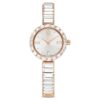 Matrix Bangle Watch Swiss Made, Crystal Bracelet, White, Rose Gold-Tone Finish