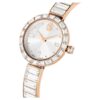 Matrix Bangle Watch Swiss Made, Crystal Bracelet, White, Rose Gold-Tone Finish