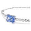 Matrix Bracelet Mixed Cuts, Blue, Rhodium Plated
