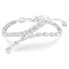 Matrix Bracelet Mixed Cuts, White, Rhodium Plated