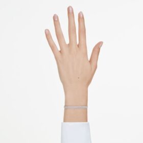 Matrix Bracelet Round Cut, White, Rhodium Plated