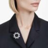 Matrix Brooch Pear Cut, White, Rhodium Plated