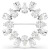 Matrix Brooch Pear Cut, White, Rhodium Plated