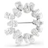 Matrix Brooch Pear Cut, White, Rhodium Plated