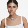 Matrix Choker Baguette Cut, White, Rhodium Plated Matrix Choker Baguette Cut, White, Rhodium Plated