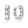 Matrix Clip Earrings Square Cut, White, Rhodium Plated Matrix Clip Earrings Square Cut, White, Rhodium Plated