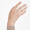 Matrix Cocktail Ring Crystal Pearl, Round Cut, White, Rhodium Plated Matrix Cocktail Ring Crystal Pearl, Round Cut, White, Rhodium Plated