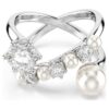 Matrix Cocktail Ring Crystal Pearl, Round Cut, White, Rhodium Plated Matrix Cocktail Ring Crystal Pearl, Round Cut, White, Rhodium Plated