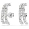Matrix Ear Cuffs Round Cut, White, Rhodium Plated