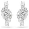 Matrix Earrings Baguette Cut, Knot, White, Rhodium Plated