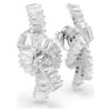Matrix Earrings Baguette Cut, Knot, White, Rhodium Plated