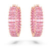Matrix Hoop Earrings Baguette Cut, Pink, Rose Gold-Tone Plated Matrix Hoop Earrings Baguette Cut, Pink, Rose Gold-Tone Plated