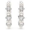 Matrix Hoop Earrings Crystal Pearl, Round Cut, White, Rhodium Plated Matrix Hoop Earrings Crystal Pearl, Round Cut, White, Rhodium Plated