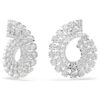 Matrix Hoop Earrings Mixed Round Cuts, White, Rhodium Plated Matrix Hoop Earrings Mixed Round Cuts, White, Rhodium Plated