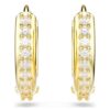 Matrix Hoop Earrings Round Cut, White, Gold-Tone Plated