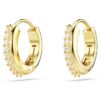 Matrix Hoop Earrings Round Cut, White, Gold-Tone Plated