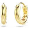 Matrix Hoop Earrings Round Cut, White, Gold-Tone Plated