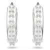 Matrix Hoop Earrings Round Cut, White, Rhodium Plated