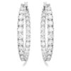 Matrix Hoop Earrings Round Cut, White, Rhodium Plated