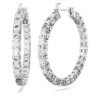 Matrix Hoop Earrings Round Cut, White, Rhodium Plated