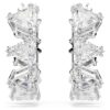 Matrix Hoop Earrings White, Rhodium Plated Matrix Hoop Earrings White, Rhodium Plated