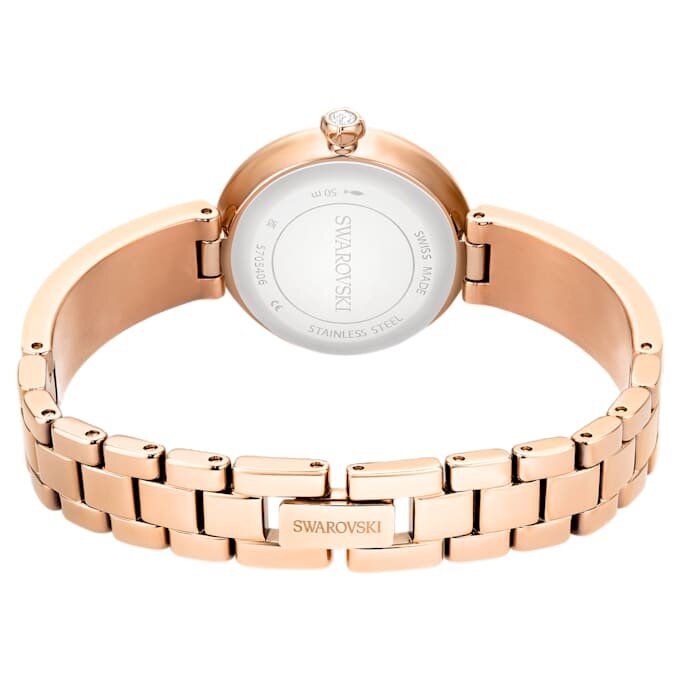 Matrix Pearl Bangle Bangle Watch Swiss Made, Crystal Bracelet, White, Rose Gold-Tone Finish Matrix Pearl Bangle Bangle Watch Swiss Made, Crystal Bracelet, White, Rose Gold-Tone Finish