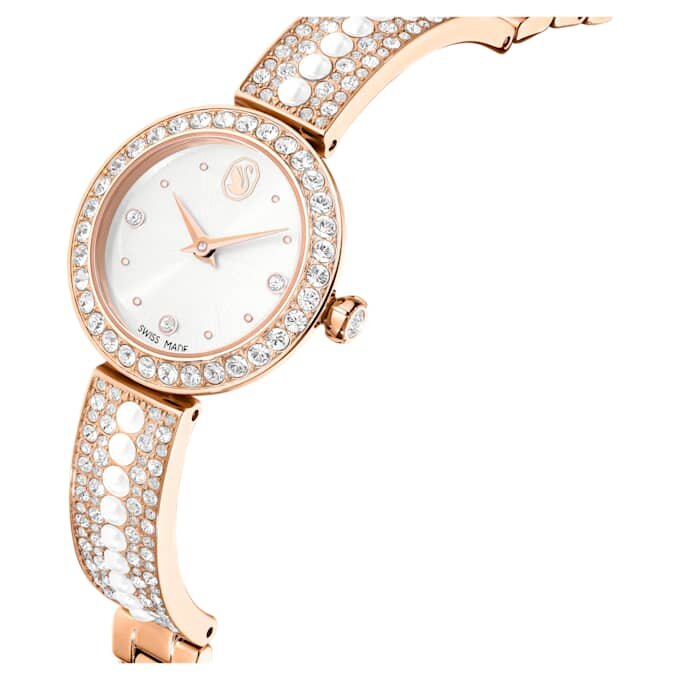Matrix Pearl Bangle Bangle Watch Swiss Made, Crystal Bracelet, White, Rose Gold-Tone Finish Matrix Pearl Bangle Bangle Watch Swiss Made, Crystal Bracelet, White, Rose Gold-Tone Finish