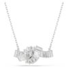Matrix Pendant Baguette Cut, Knot, White, Rhodium Plated Matrix Pendant Baguette Cut, Knot, White, Rhodium Plated