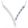 Matrix Pendant Mixed Cuts, Blue, Rhodium Plated