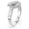Matrix Ring Baguette Cut, Knot, White, Rhodium Plated