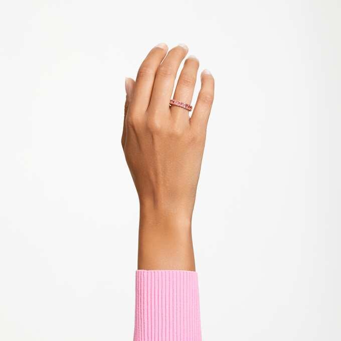 Matrix Ring Baguette Cut, Pink, Rose Gold-Tone Plated Matrix Ring Baguette Cut, Pink, Rose Gold-Tone Plated