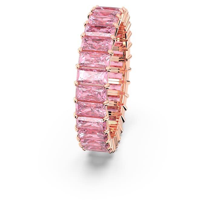 Matrix Ring Baguette Cut, Pink, Rose Gold-Tone Plated Matrix Ring Baguette Cut, Pink, Rose Gold-Tone Plated