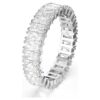 Matrix Ring Baguette Cut, White, Silver-Tone Finish