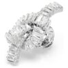 Matrix Tack Pin Baguette Cut, Knot, White, Rhodium Plated Matrix Tack Pin Baguette Cut, Knot, White, Rhodium Plated