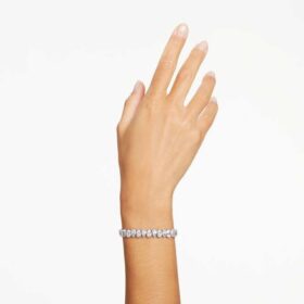 Matrix Tennis Bracelet Pear Cut, White, Rhodium Plated Matrix Tennis Bracelet Pear Cut, White, Rhodium Plated