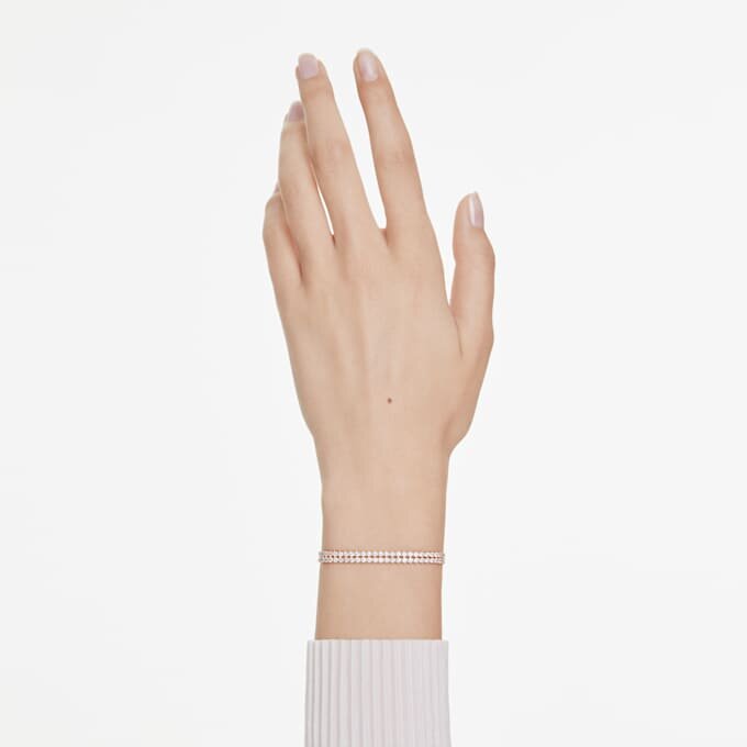 Matrix Tennis Bracelet Round Cut, White, Rose Gold-Tone Plated Matrix Tennis Bracelet Round Cut, White, Rose Gold-Tone Plated