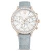 Matrix Tennis Chrono Watch Swiss Made, Leather Strap, Gray, Champagne Gold-Tone Finish