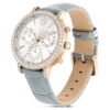 Matrix Tennis Chrono Watch Swiss Made, Leather Strap, Gray, Champagne Gold-Tone Finish
