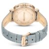 Matrix Tennis Chrono Watch Swiss Made, Leather Strap, Gray, Champagne Gold-Tone Finish