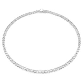 Matrix Tennis Necklace Round Cut, White, Rhodium Plated
